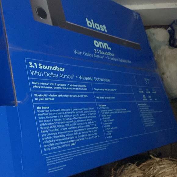 Onn atmos 3.1 soundbar + wireless subwoofer nib msrp $250 - Picture 4 of 4